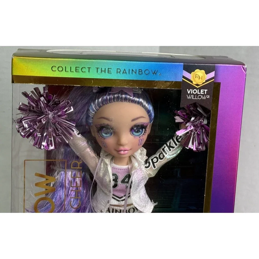 Rainbow High Violet Willow Glam Cheerleader Purple Fashion Doll 10” Brand New
